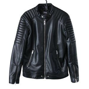 Zara man faux leather biker jacket